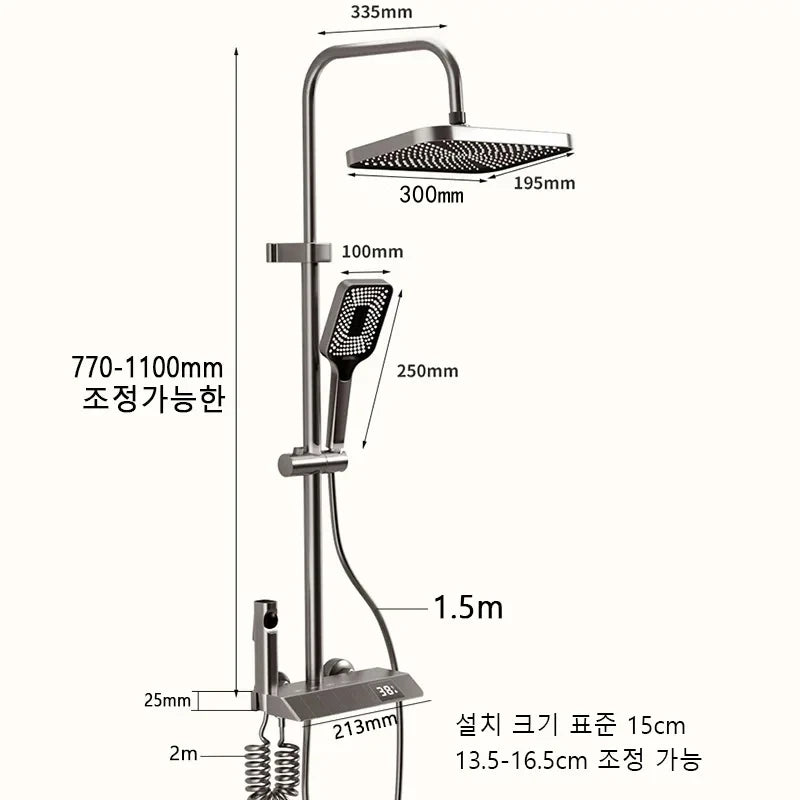 LED Display Shower Set