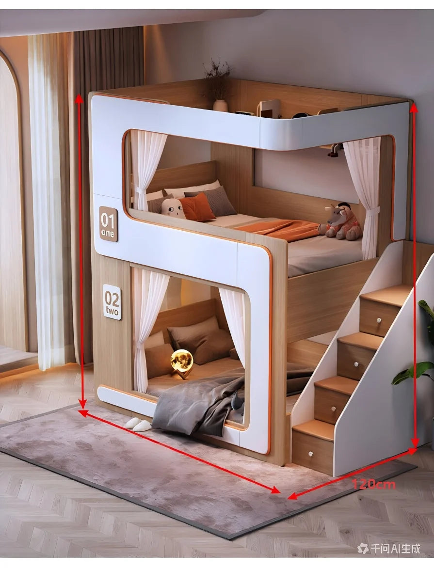 Kids Twin Bunk Bed
