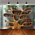 Tree Shaped Bookshelf Tapestry