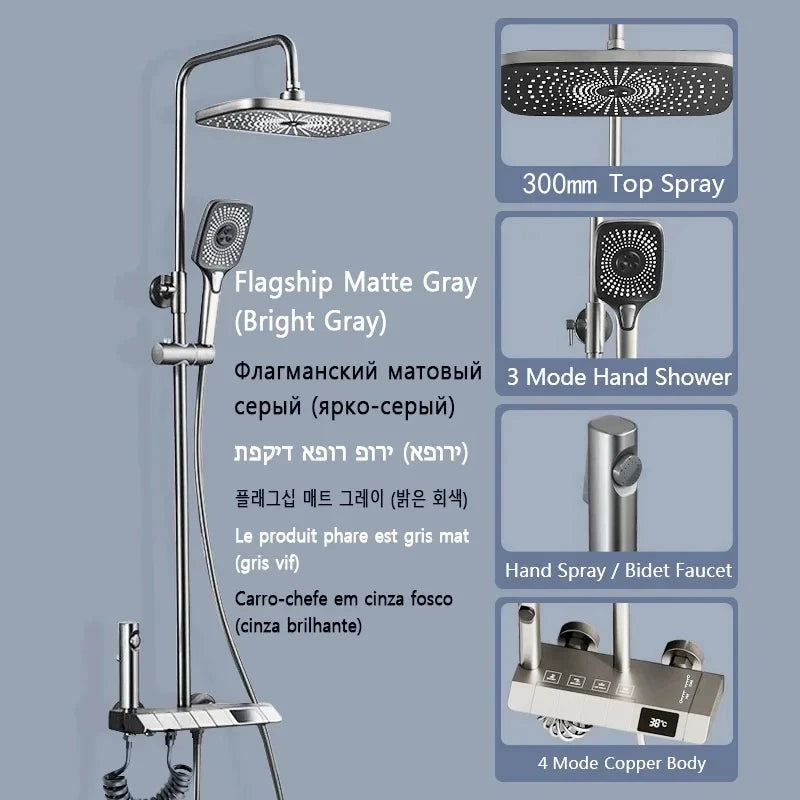 LED Display Shower Set